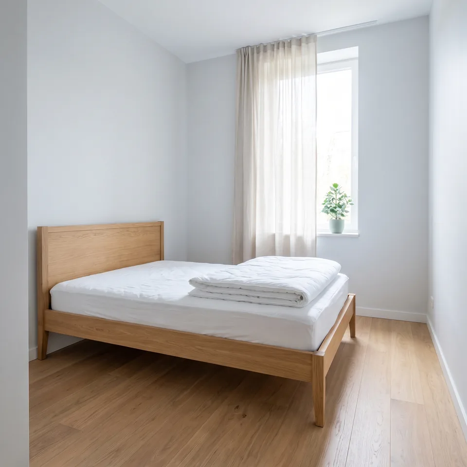 Empty bedroom in a rental unit ready for a move-out inspection